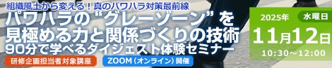 パワハラの“グレーゾーン”を見極める力と関係づくりの技術
