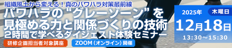 パワハラの“グレーゾーン”を見極める力と関係づくりの技術